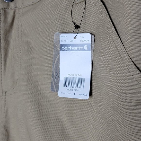 Carhartt NEW Original Size 14 Khaki Tan Rugged Professional Women's‎ Pants - Picture 7 of 9